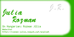 julia rozman business card